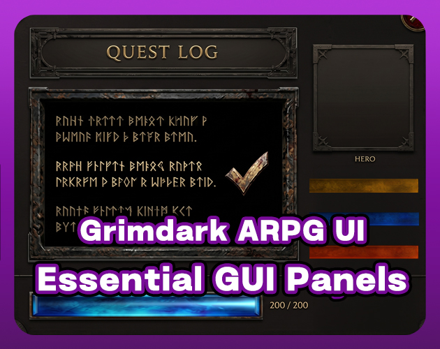 Dark Fantasy RPG UI Panels & Controls - PNG by ZSS Game Lab