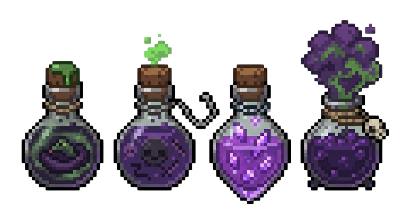 Pixel Art RPG Potions Pack (12 Variants) - Free Asset Pack by JoseKolos