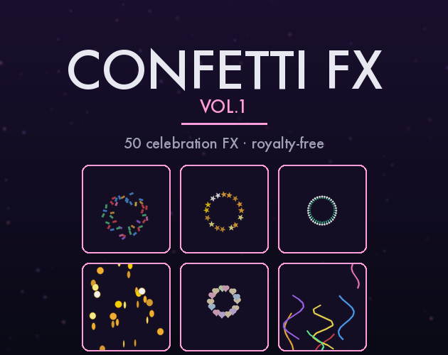 Confetti FX Vol.1 — 50 celebration animations by Mochi Lab Studio