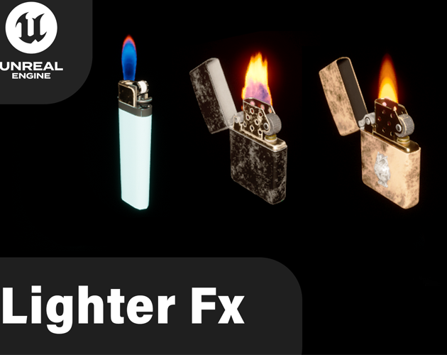 Dynamic 2000 Lighter Interactive Dynamic Lighter Pack UE5 by vfx4game