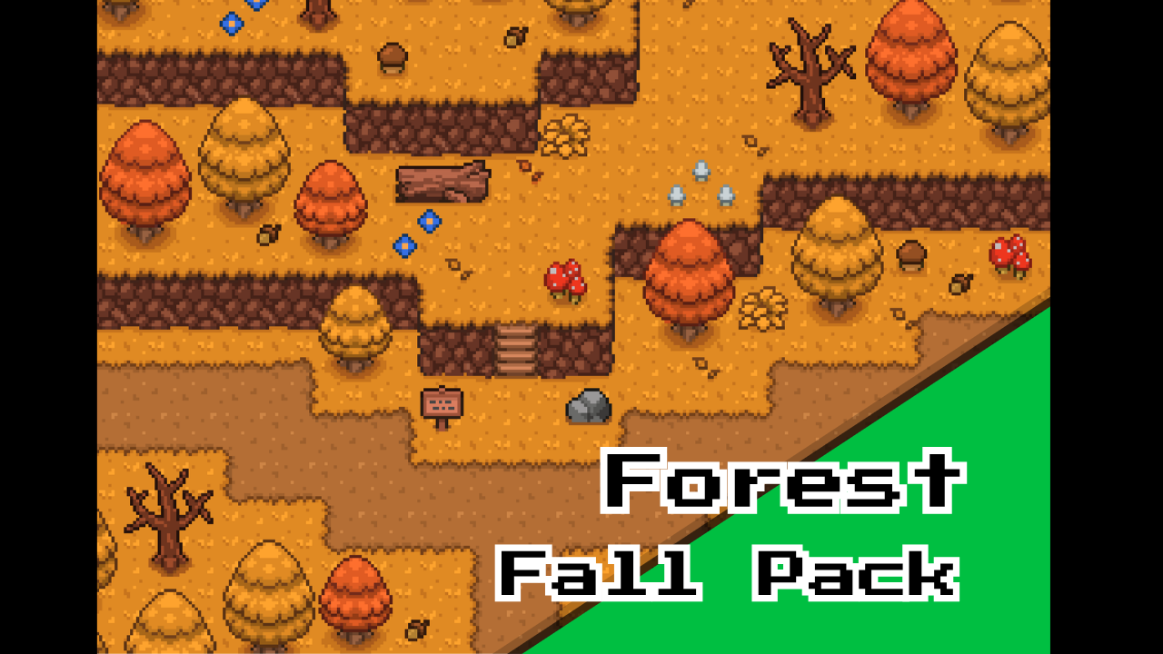 Forest Fall Pack (16×16) – Pixel Art Autumn Tileset by Maru