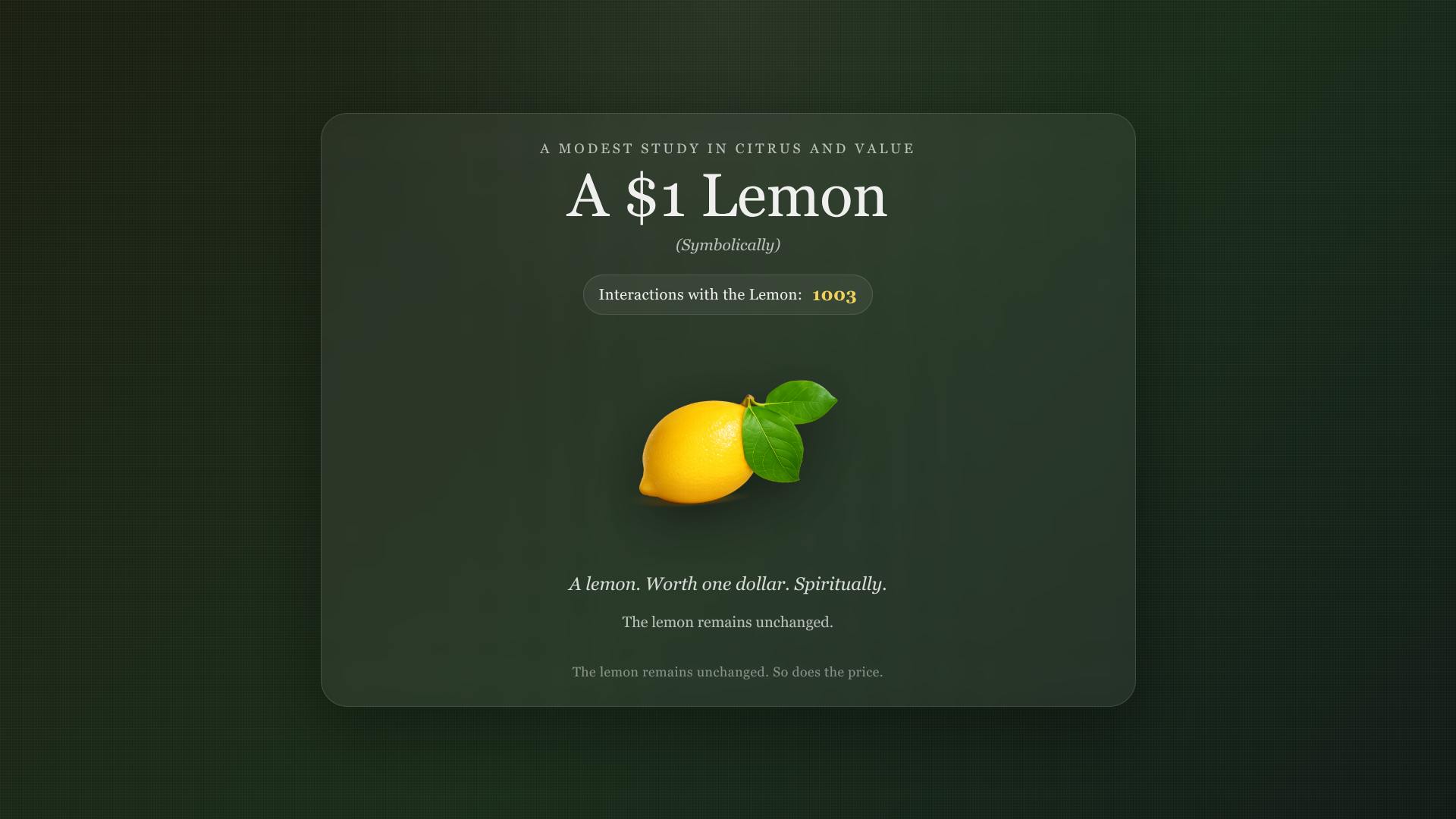 a $1 Lemon (Symbolically)