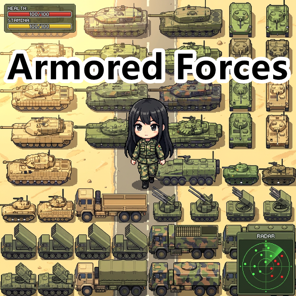 Modern Army Pixel Art Tileset by Cute SCKR