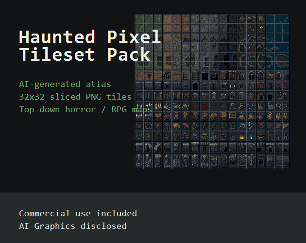 Haunted Pixel Tileset Pack by godboyhappy