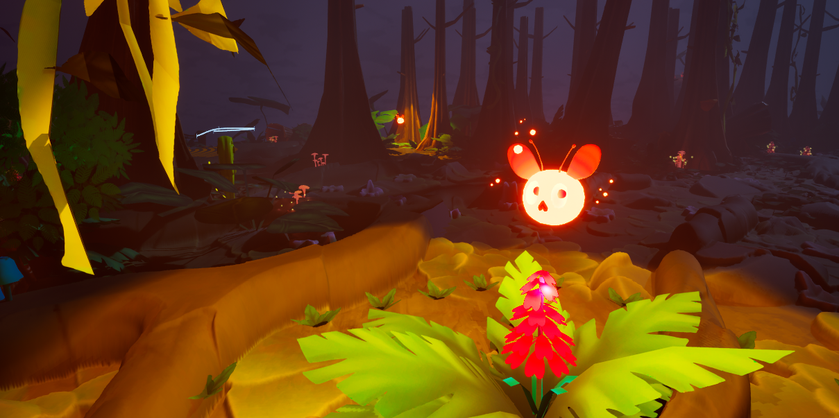 A glowing firefly in the jungle