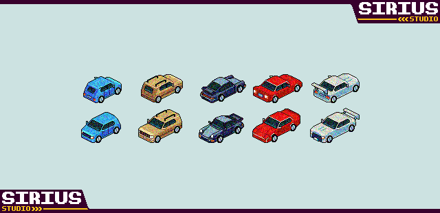 Isometric cars by Sirius asset