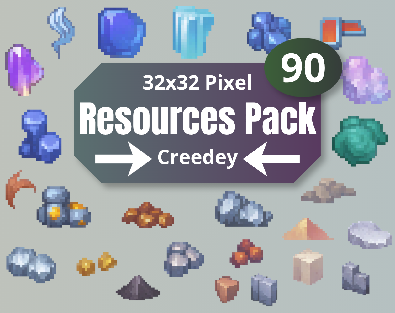 Game Icons Assets Pack - Resources | Crafting | 32x32 by Creedey