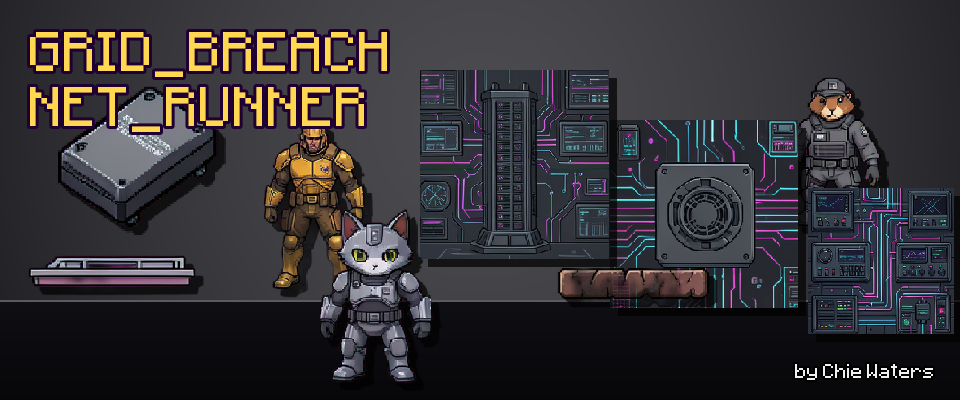 Grid Breach: Net Runner — 320 Pixel Assets for Cyber-Stealth Platformers
