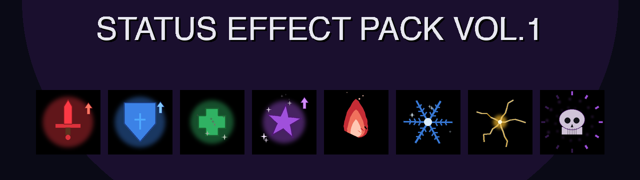 Status Effect Pack Vol.1 — 25 RPG Status Overlays × 5 Themes = 125 ...
