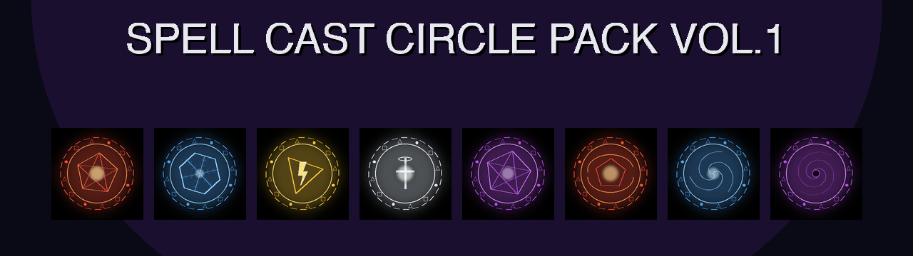 Spell Cast Circle Pack Vol.1 — 25 Magic Circles × 5 Themes = 125 ...
