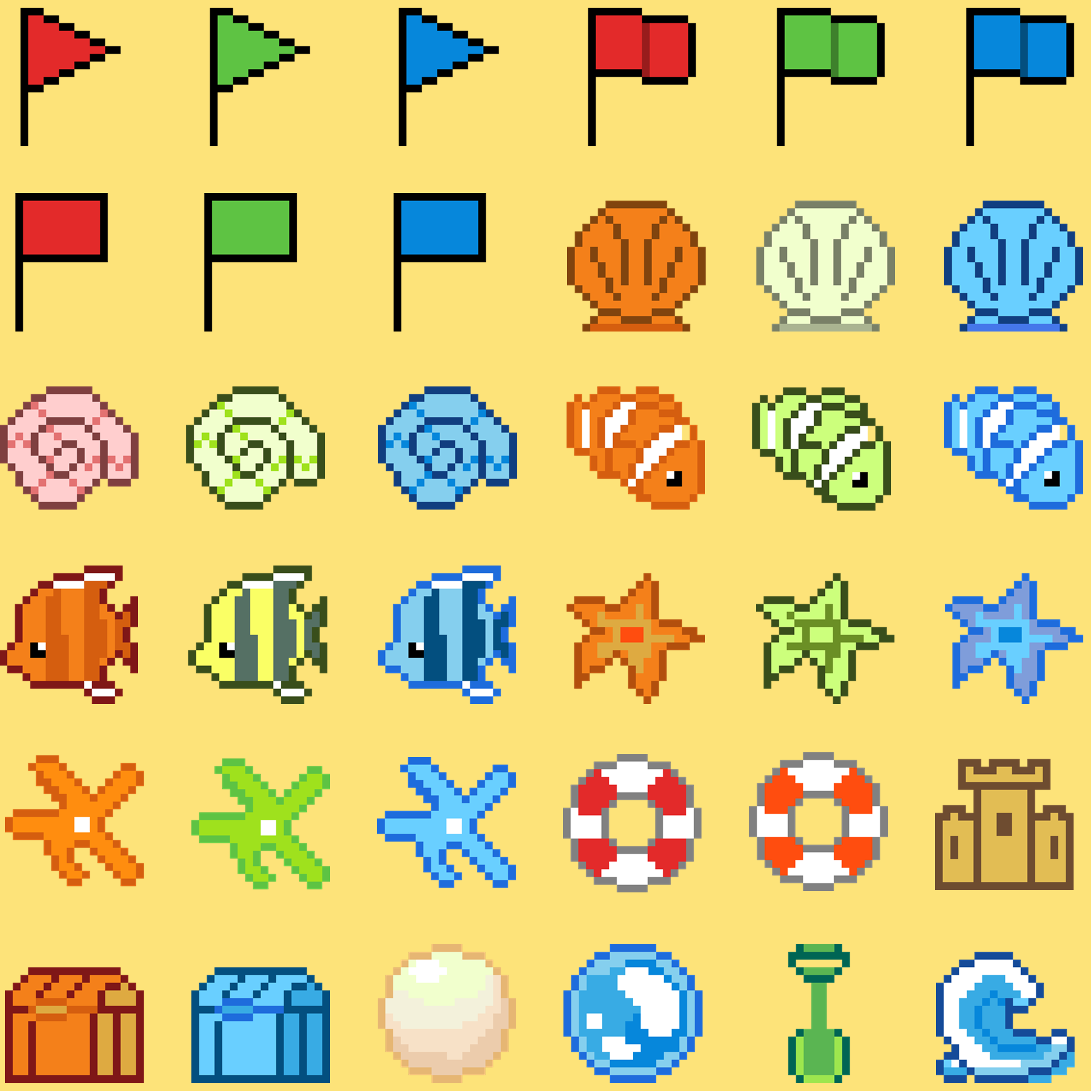 Cozy Beach Icon & UI Pixel Art Pack by Coda_Game