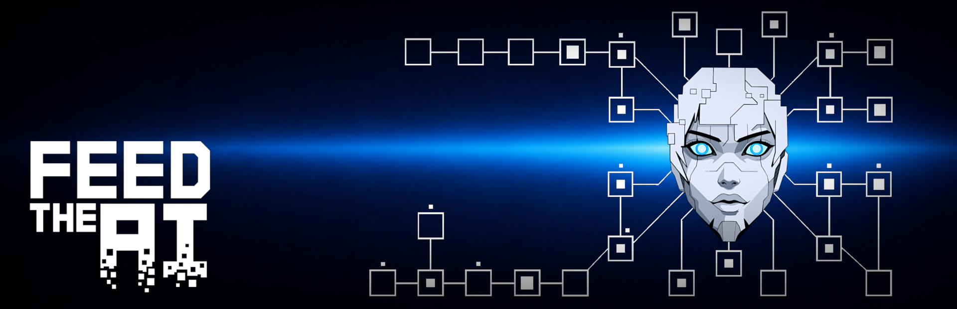 Feed the AI cover art showing an incremental game where you collect data and feed an evolving AI in a dark network