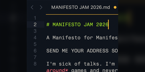 Submissions to Manifesto Jam 2026