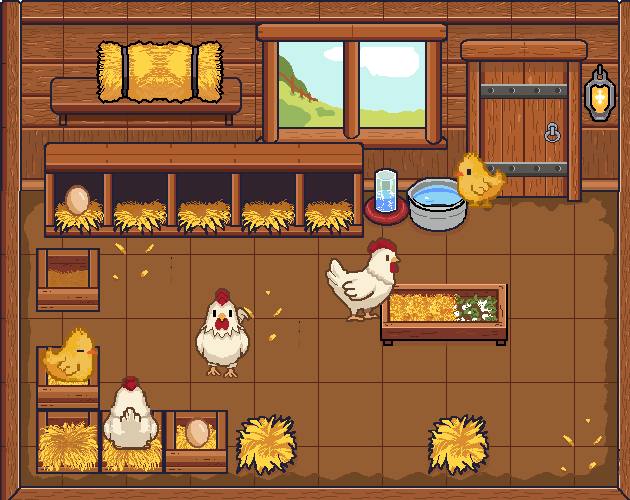 Animated Farm Chickens - Pixel Art Asset Pack by GameTessa