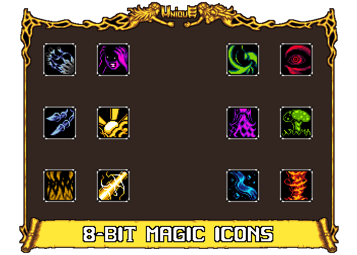 Unique 8-bit Magic Spell Icons by Marvyra