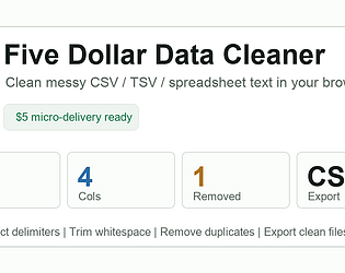 Five Dollar Data Cleaner [Free]