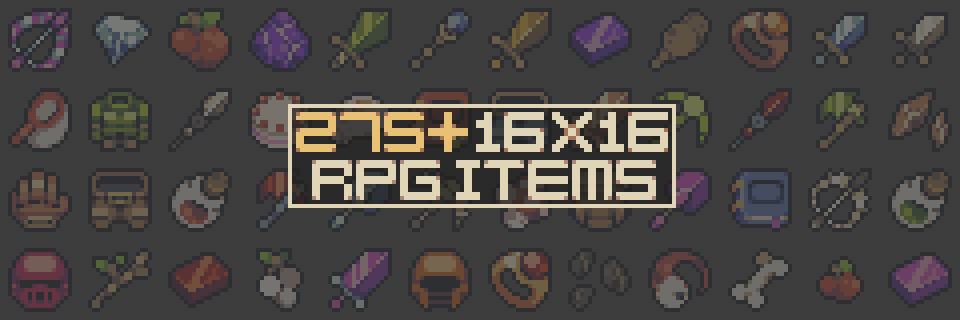 275+ 16x16 RPG Items