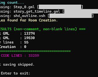 Gamemaker Studio 2 - Project Code-Line Counter [Free] [Other]