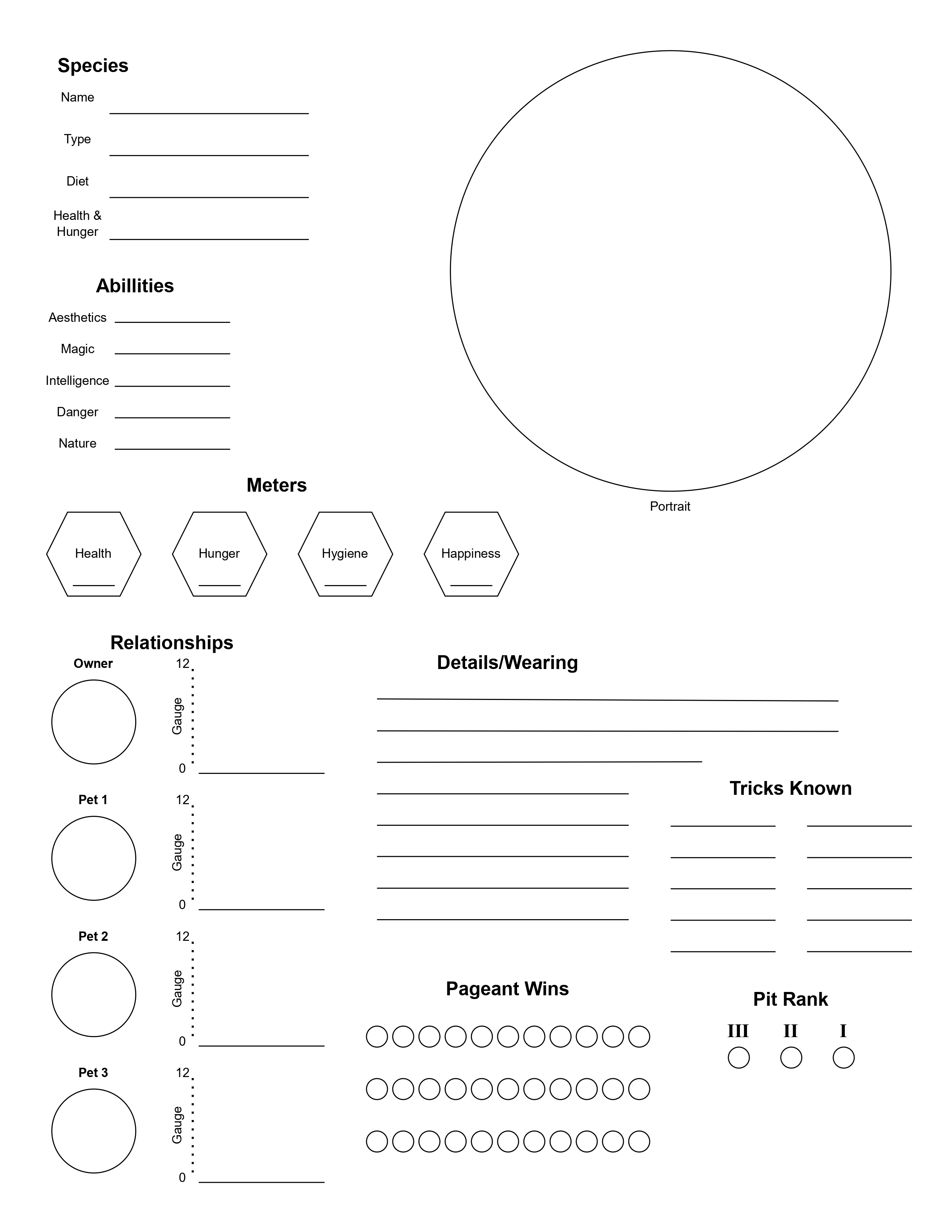 Character Sheet Character Sheet