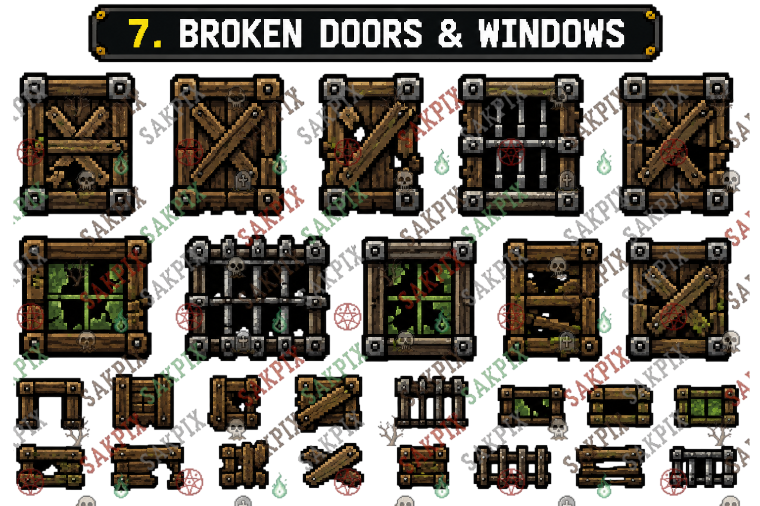 Horror Lab Tile Set Creepy Forest Horror Tileset Megapack by SakPix