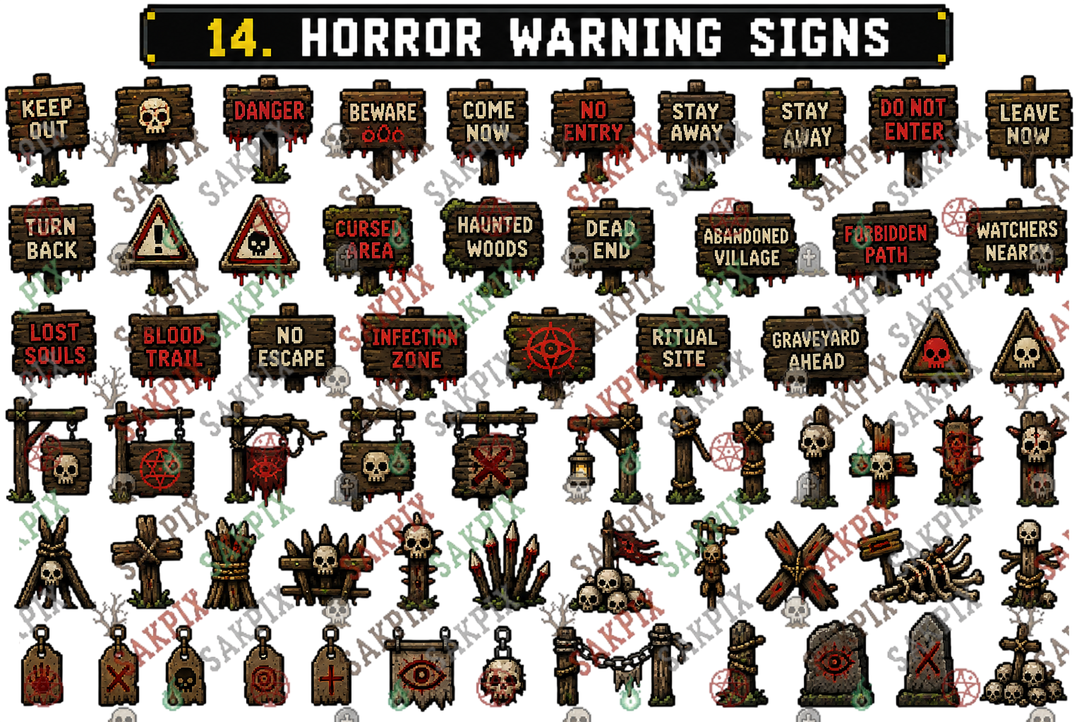 Horror Lab Tile Set Creepy Forest Horror Tileset Megapack by SakPix