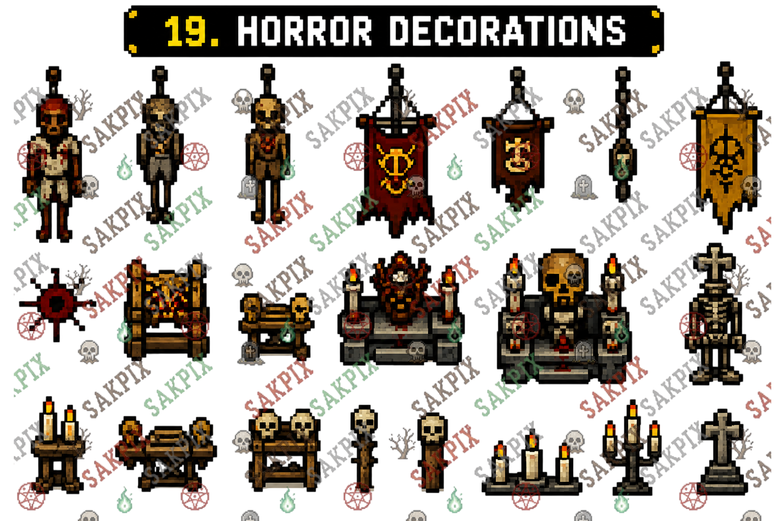 Horror Lab Tile Set Creepy Forest Horror Tileset Megapack by SakPix