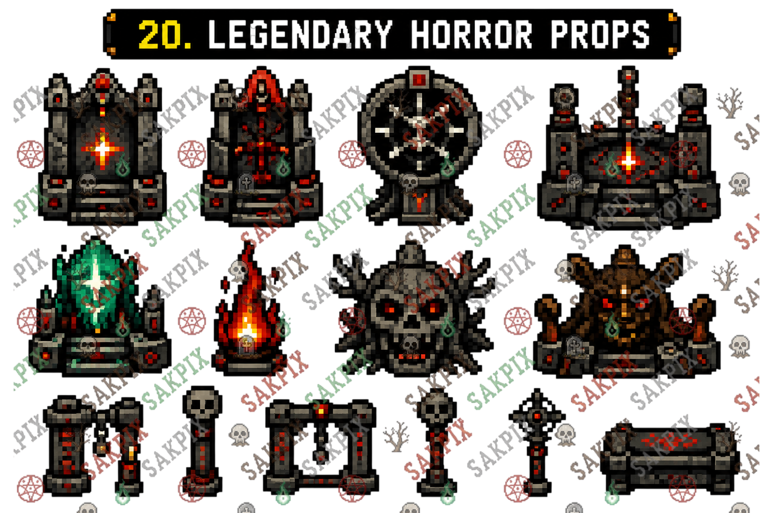 Horror Lab Tile Set Creepy Forest Horror Tileset Megapack by SakPix