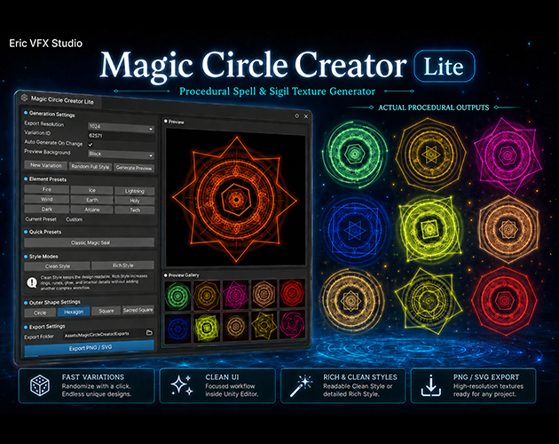 Unity Magic Circle Creator Lite by Eric Wang_Unity VFX Artist