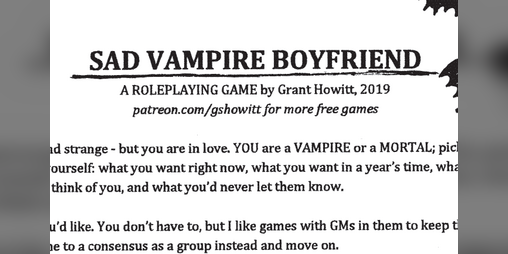 Cover image for SAD VAMPIRE BOYFRIEND