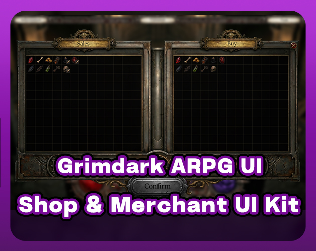 Dark Fantasy RPG Shop & Merchant UI Kit - PNG by ZSS Game Lab