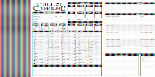 Cover image for Minimalist Noir Character Sheet for Call of Cthulhu RPG