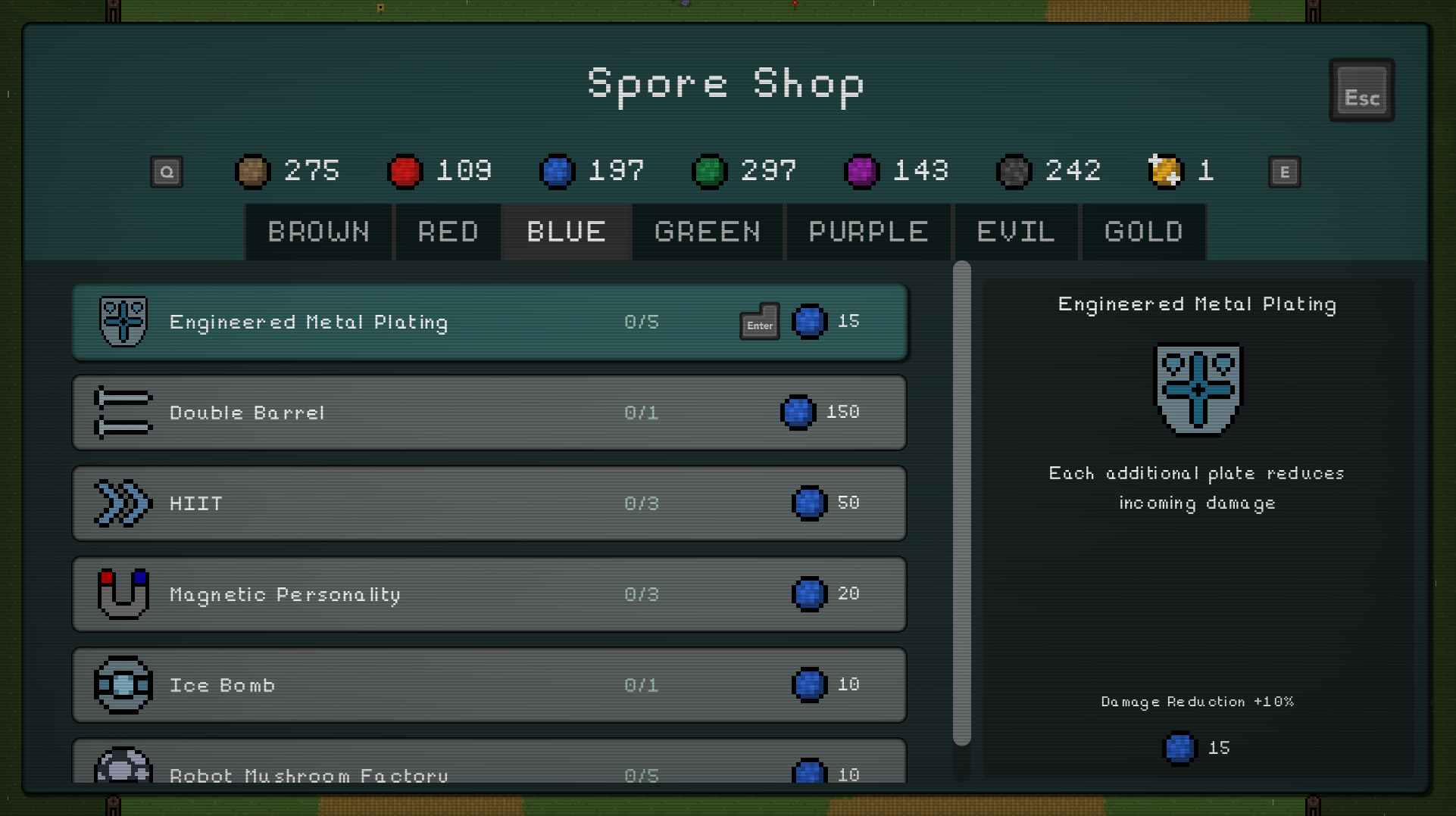 Milestone - Icons for all shop upgrades created - Mushrooms vs ...
