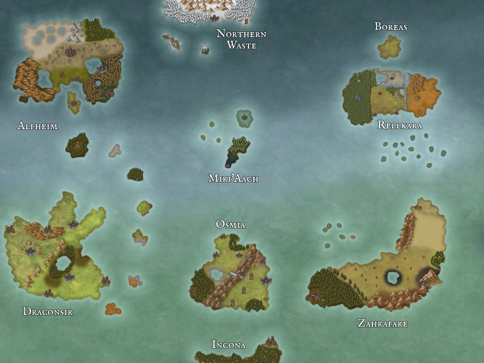 Valoria Campaign Setting: maps by Spicy Dinosaur
