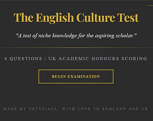 The Great English Culture Test [Free] [Educational]