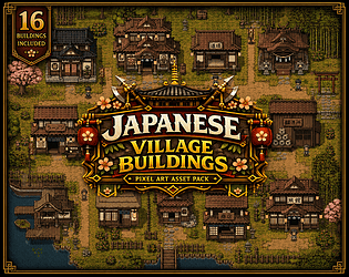Japanese Village Buildings – Pixel Art Asset Pack cover