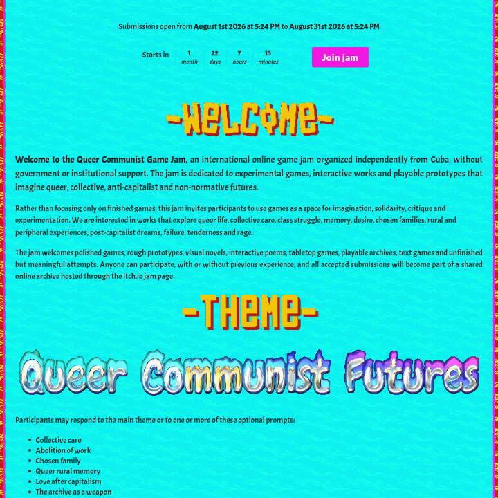 Another screenshot of the jam page. The text iss black.