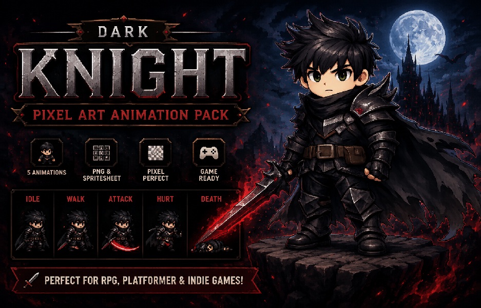 Dark Knight Pixel Animation Pack by M.S Studios