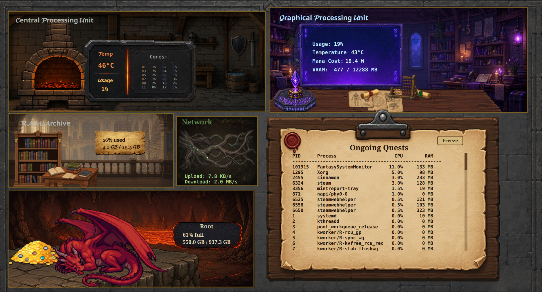Fantasy System Monitor