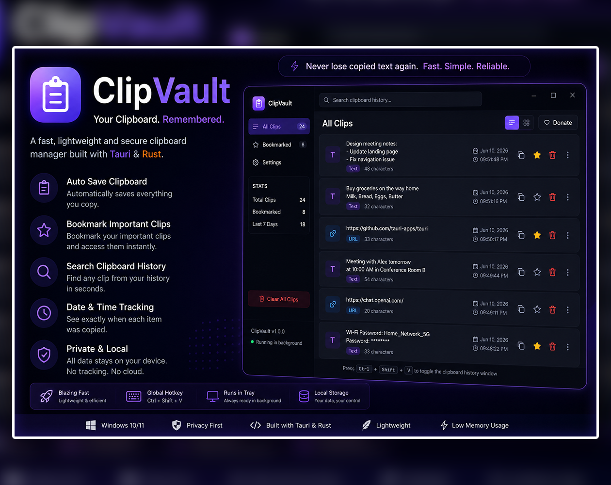 ClipVault v1.0.0