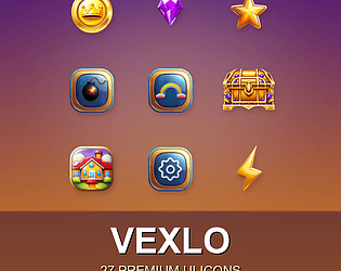 VEXLO Puzzle UI Pack — 27 Premium Game Icons (Cartoon Style) [$3.99]