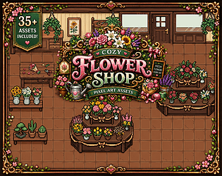 Cozy Flower Shop – Pixel Art Asset Pack cover
