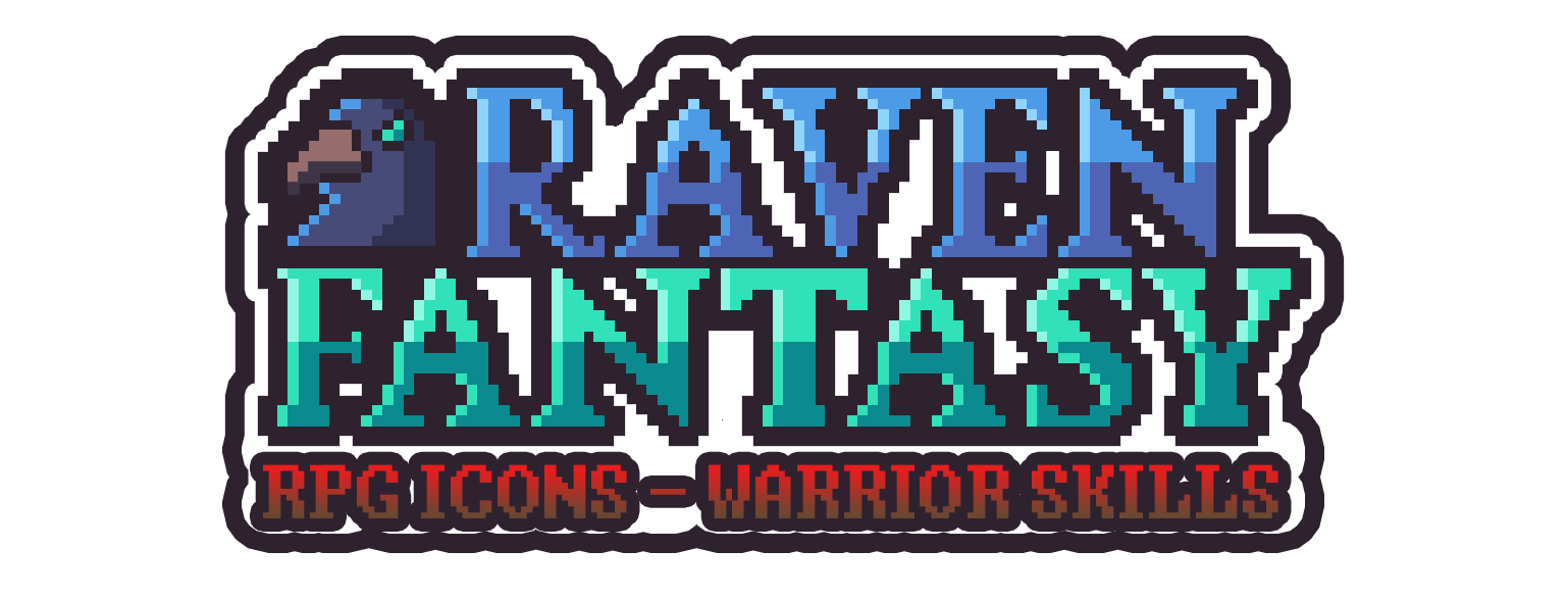 Raven Fantasy - Pixel Art RPG Icons - Warrior Skills by Clockwork Raven