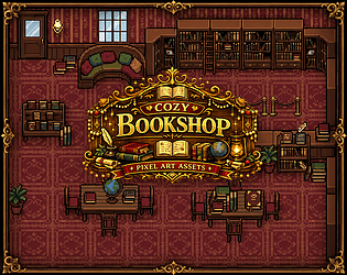 Cozy Bookshop – Pixel Art Asset Pack cover