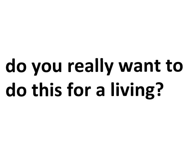 Cover image for do you really want to do this for a living?