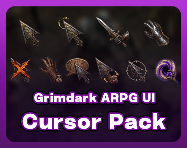 Dark Fantasy RPG Cursor Pack - PNG by ZSS Game Lab