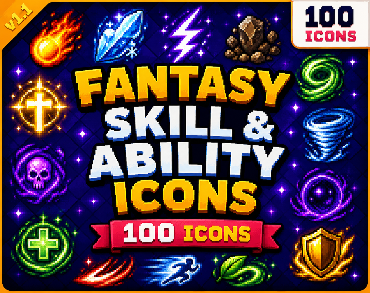 fantasy skill ability icons pack (100 icons) - Fantasy Skill & Ability ...
