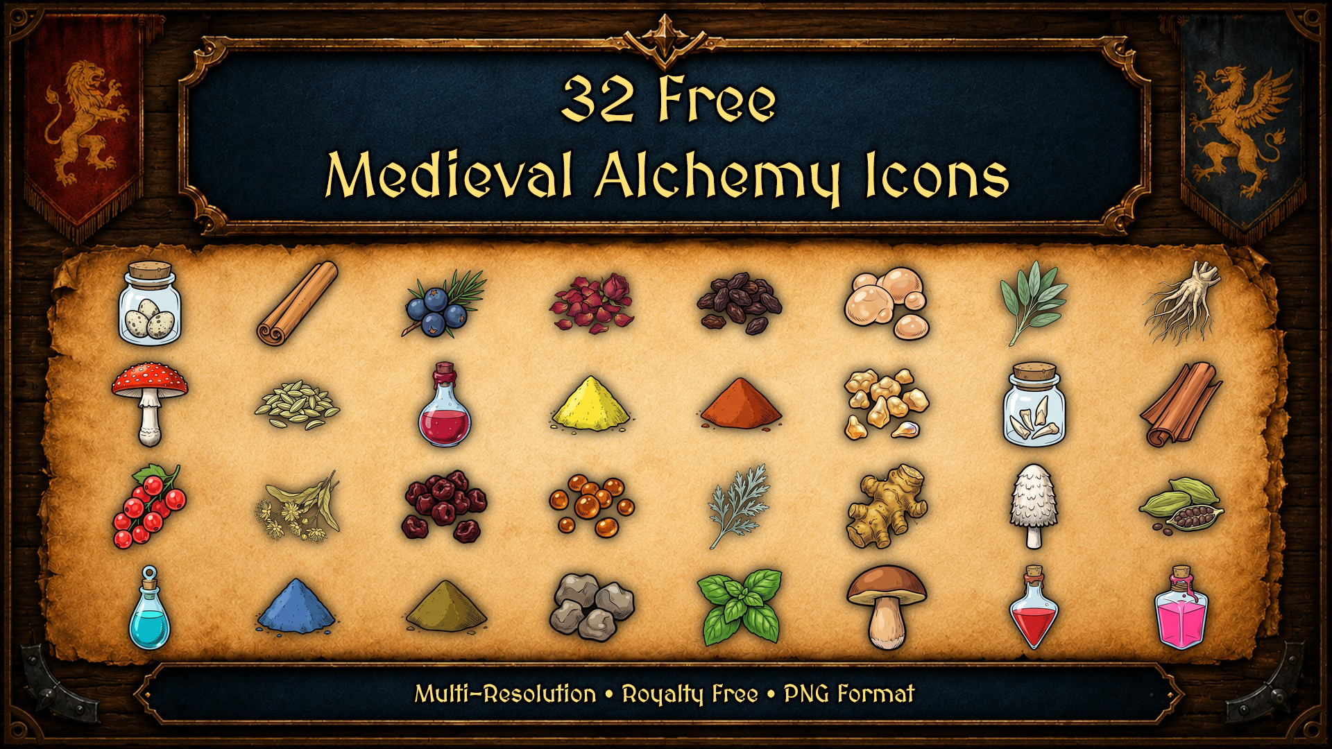 32 Free Alchemy Icons - Potions, Herbs & Ingredients (2D Game Icon ...