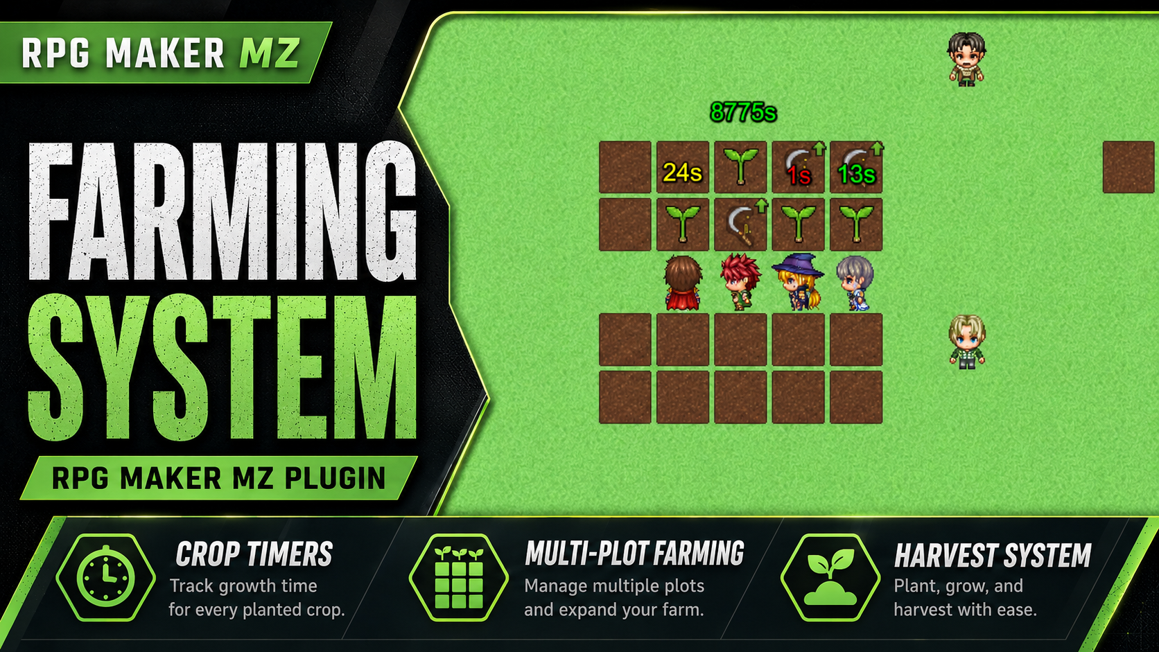 RPG Maker MZ Plugin: CT Farming System — Crops, Harvesting & Farm ...
