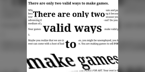 Cover image for There are only two valid ways to make games.