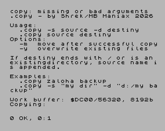 copy - NextZXOS dot command for ZX Spectrum Next by shrek128